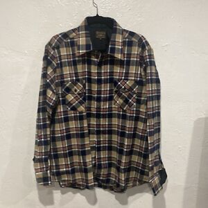 Vintage Gimbels Men Flannel Shirt Men's XL Plaid Long Sleeve Like new